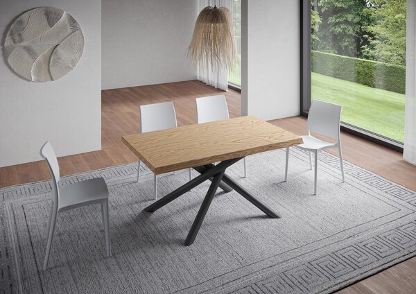 Tavolo Fisso 140x90 cm Vindral Rovere Scortecciato Gambe Antracite