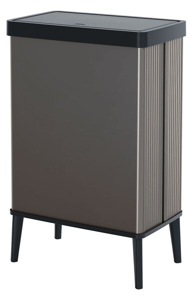Pattumiera Alta 54L Keter Verto High 43,5x26,5x68,7 cm in Plastica Grigio Perla