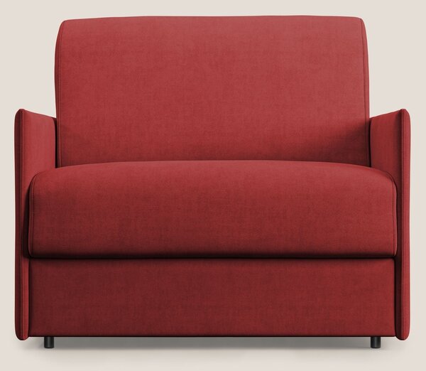 Evans poltrona letto in morbido tessuto impermeabile T02 rosso