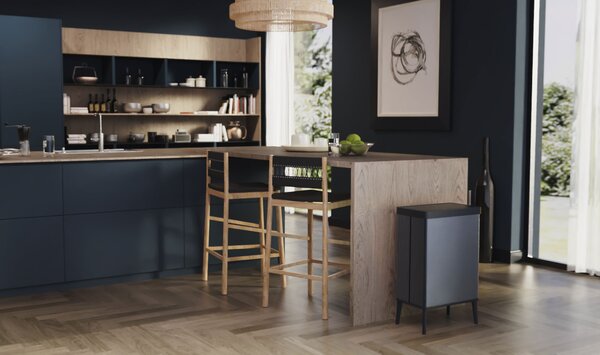 Pattumiera Alta 54L Keter Verto High 43,5x26,5x68,7 cm in Plastica Blu Perla