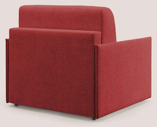 Evans poltrona letto in morbido tessuto impermeabile T02 rosso