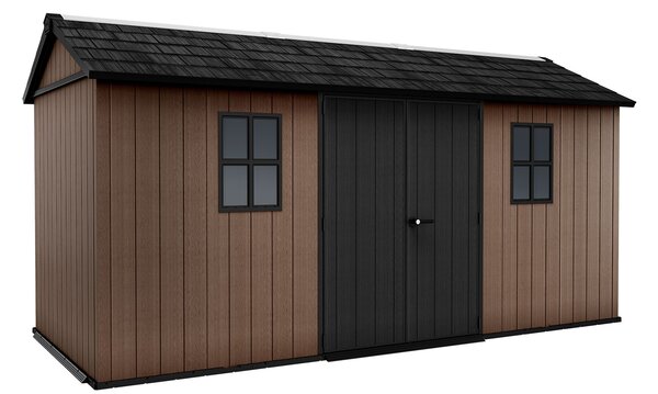 Casetta Box da Giardino 476x230x246 cm Newton Plus 7515/1575 Doppia Opzione Montaggio in Resina Evotech+ Marrone
