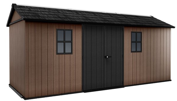 Casetta Box da Giardino 230x539x246 cm Newton Plus 7517/1775 Doppia Opzione Montaggio in Resina Evotech+ Marrone