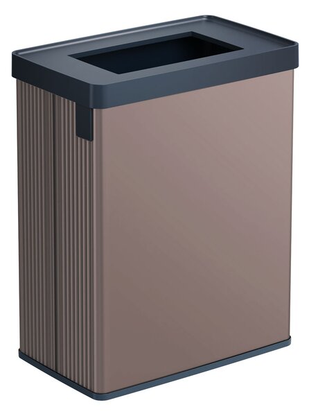 Pattumiera Alta 54L Interno Esterno Keter Verto Recycle 43,5x26,5x68,7 cm con Bordo Copri Sacco in Plastica Rosa Perla