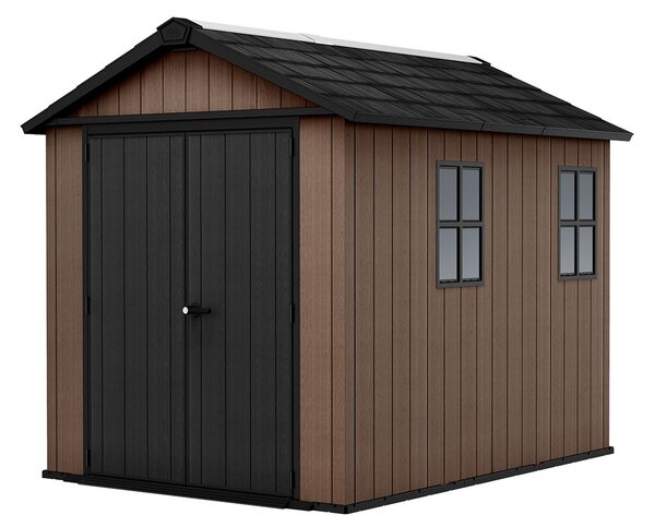 Casetta Box da Giardino 230x287x246 cm Newton Plus 759/975 Doppia Opzione Montaggio in Resina Evotech+ Nero