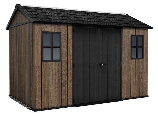 Casetta Box da Giardino 230x350x246 cm Keter Signature Apex 7511/1175 in Resina Effetto Legno Noce