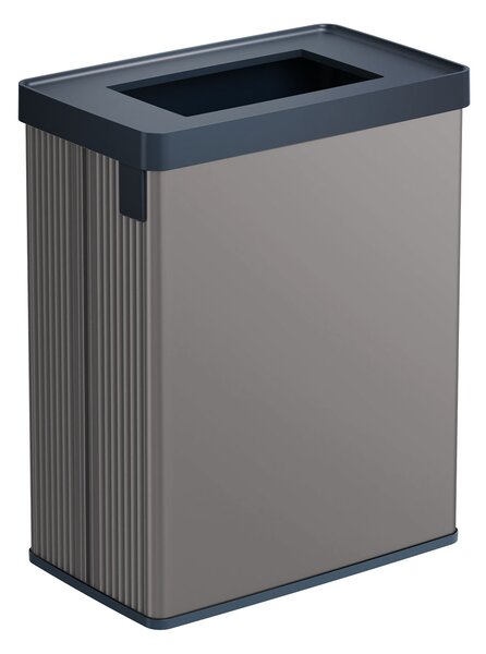Pattumiera Alta 54L Interno Esterno Keter Verto Recycle 43,5x26,5x68,7 cm con Bordo Copri Sacco in Plastica Grigio Perla