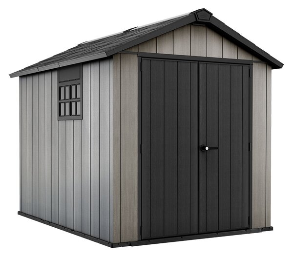 Casetta da Giardino 229x287x242 cm Keter Oakland 759 Duotech Effetto Legno Spazzolato Grigio