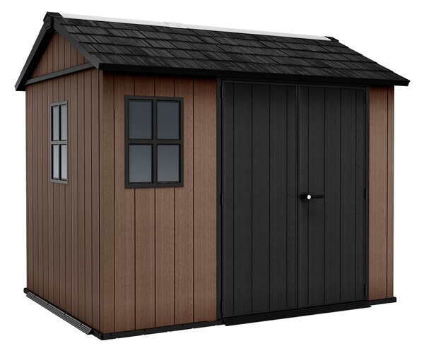 Casetta Box da Giardino 230x287x246 cm Newton Plus 759/975 Doppia Opzione Montaggio in Resina Evotech+ Nero