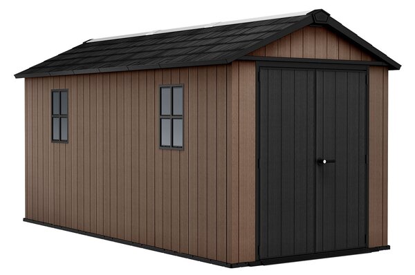 Casetta Box da Giardino 476x230x246 cm Newton Plus 7515/1575 Doppia Opzione Montaggio in Resina Evotech+ Marrone