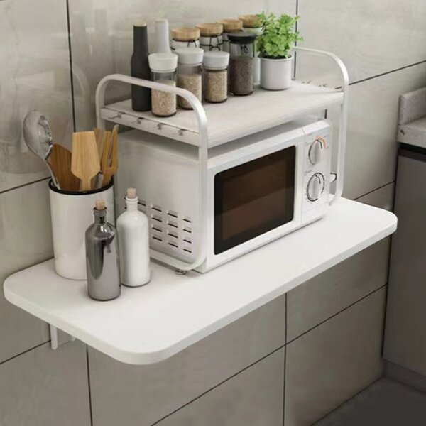 Tavolo Pieghevole a Muro Salvaspazio 80x40 cm in MDF Bianco