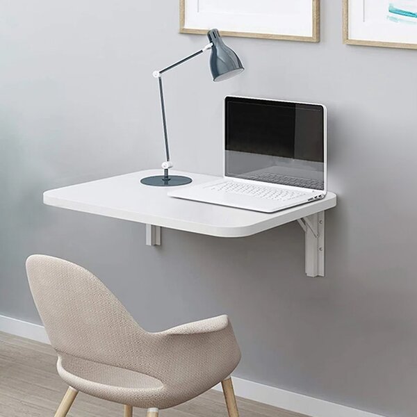 Tavolo Pieghevole a Muro Salvaspazio 80x40 cm in MDF Bianco