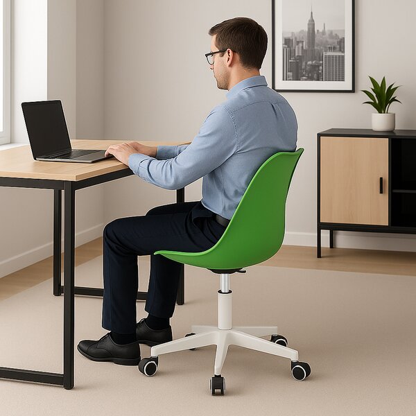 Sedia Ufficio Ergonomica Schienale in PP Imbottitura in Schiuma Verde