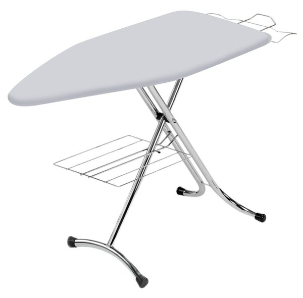 Asse da Stiro Prestige Profi 123x48 cm Salvaspazio Altezza Regolabile Ampia Area di Stiratura e Ripiano Sottostante