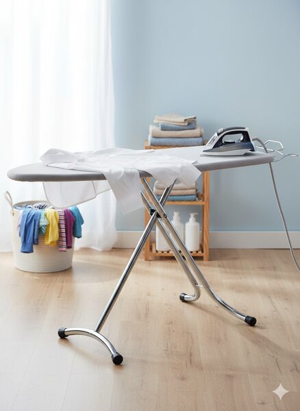 Asse da Stiro Salvaspazio Relax Plus 123x39 cm Gambe Triple Altezza Regolabile in Acciaio