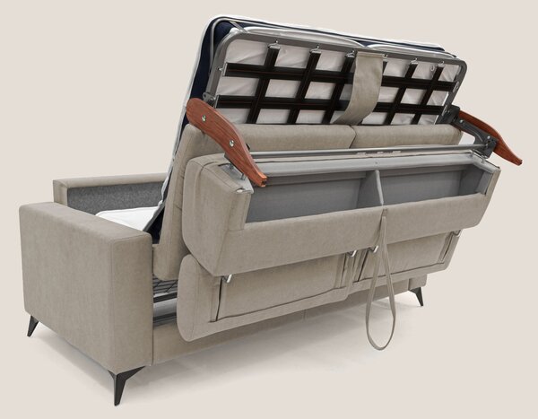 Pegaso divano letto con poggiatesta reclinabili e rivestimento T02 bei