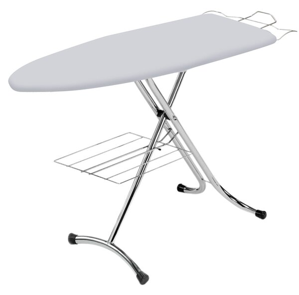 Asse da Stiro Salvaspazio Relax Profi 123x39 cm Ripiano Sottostante Gambe Triple Altezza Regolabile in Acciaio