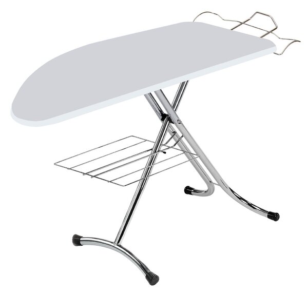 Asse da Stiro Confort Profi 125x48 cm con Supporto per Caldaia Estraibile e Ripiano In Acciaio