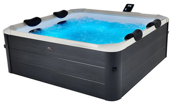 Vasca Idromassaggio Spa Oslo Aero Plus Smart con Wifi per 6 Persone 180x180x65 cm in Materiale Plastico Effetto legno