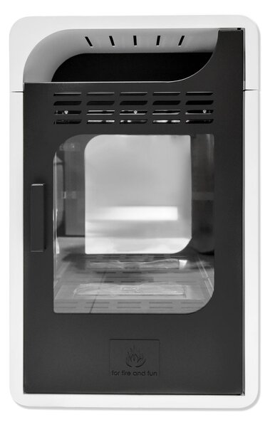 Stufa a Bioetanolo Fiammetta JR Ventilara Bruciatore da 1,5 L Struttura in Acciaio Bianco