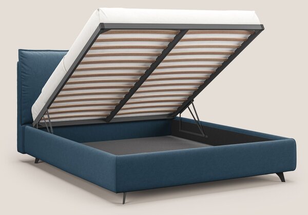 Nives letto imbottito contenitore sfoderabile in microfibra velluto im