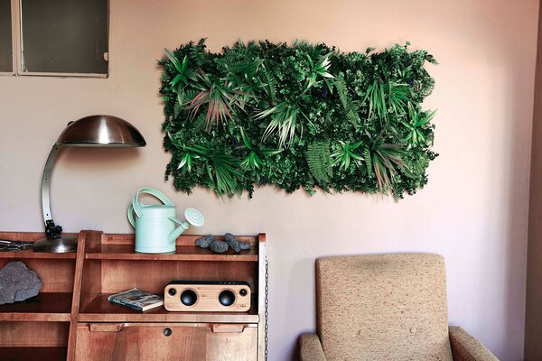 Set 4 Pezzi Arella Siepe Sintetica Jungle Verdemax 50x100 cm in LDPE Resistente ai Raggi UV Verde