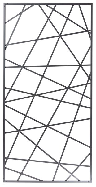 Set 2 Pezzi Traliccio Fisso con Cornice Effetto Design per Giardino Verdemax 180x60 cm in Alluminio Antracite