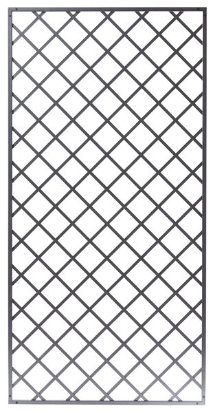 Set 2 Pezzi Traliccio Fisso con Cornice per Giardino Verdemax 180x90 cm in Alluminio Antracite