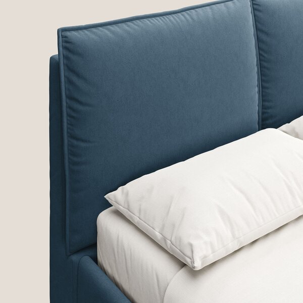 Nives letto imbottito contenitore sfoderabile in microfibra velluto im