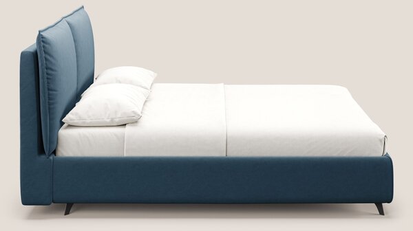 Nives letto imbottito contenitore sfoderabile in microfibra velluto im