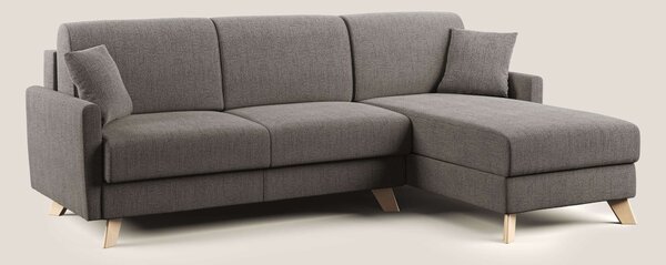 Edgar divano letto angolare in tessuto felis impermeabile T03 talpa