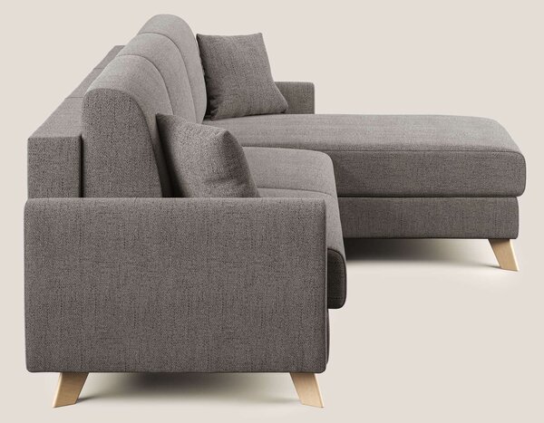 Edgar divano letto angolare in tessuto felis impermeabile T03 talpa