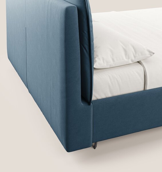 Nives letto imbottito contenitore sfoderabile in microfibra velluto im