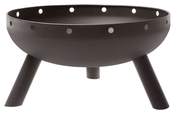 Braciere da Esterno Verdemax Ø53x29 cm Forca e Paletta Incluse in Metallo Nero