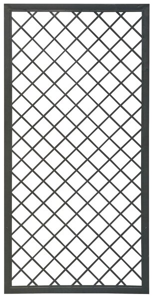 Set 2 Tralicci Fissi con Cornice per Giardino Verdemax 180x90 cm in Metallo Antracite