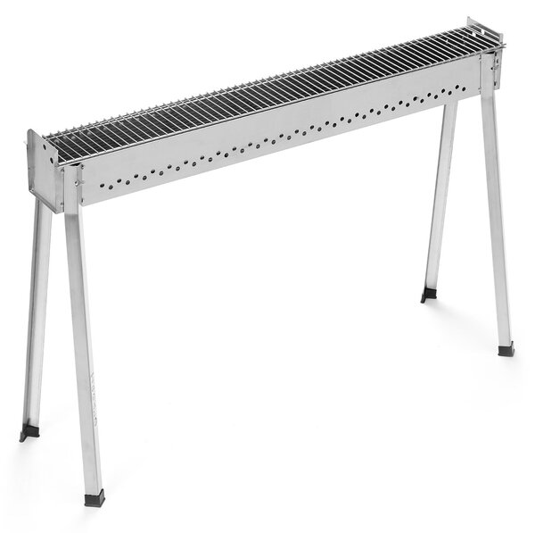 Barbecue per Arrosticini Ompagrill BBQ0116 a Legna o Carbone Uso a Terra o Caminetti Area di Cottura 116 x 14,5 cm Predisposto per Spiedo In Accia