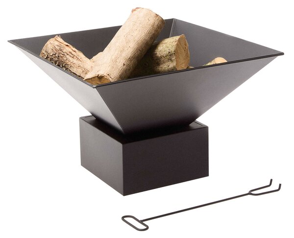 Braciere da Esterno Verdemax Ø53x29 cm Forca e Paletta Incluse in Metallo Nero