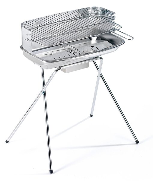 Barbecue a Carbone 60-40/xc inox Ompagrill Griglia 60x36 cm Struttura in Acciaio Inox