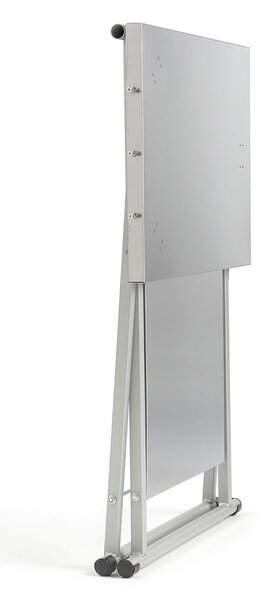 Tavolo Pieghevole Ompagrill con Piano di Lavoro in Acciaio Inox 70x78x90 cm Ganci Porta Utensili per Barbecue e Ripiano Inferiore