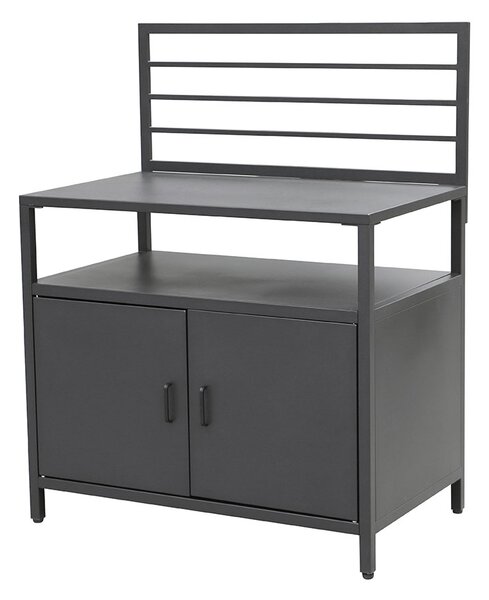 Modulo Componibile Ompagrill con Piano di Lavoro e Armadietto 100x61,5x130 cm in Alluminio Verniciato Nero