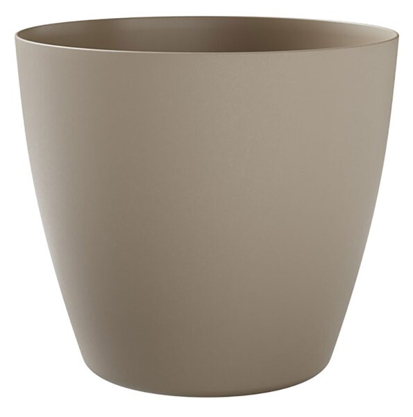 Vaso Rotondo Indoor e Outdoor Tera Bayon Kit Milk Ø30 cm in Plastica Beige