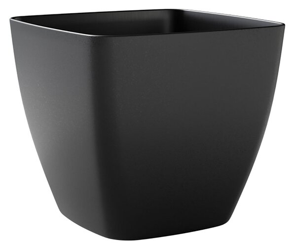 Vaso Quadrato Indoor e Outdoor Tera Ceylon Kit Ash Ø30 cm in Plastica Antracite