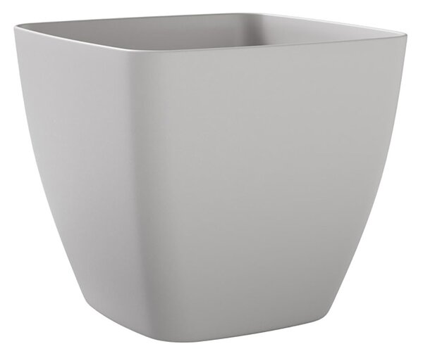 Vaso Quadrato Indoor e Outdoor Tera Ceylon Kit Cloud Ø30 cm in Plastica Grigio Chiaro