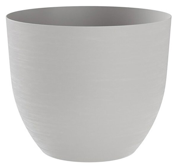 Vaso Rotondo Indoor e Outdoor Tera con Riserva D'acqua Over Cloud Ø28 cm in Plastica Grigio Chiaro