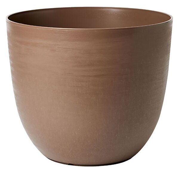 Vaso Rotondo Indoor e Outdoor Tera con Riserva D'acqua Over Sand Ø28 cm in Plastica Sabbia