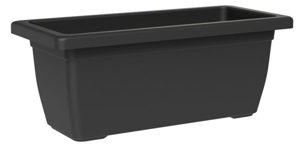 Vaso Rettangolare a Cassettone Outdoor Tera Tikal Ash 52x30 cm in Plastica Antracite