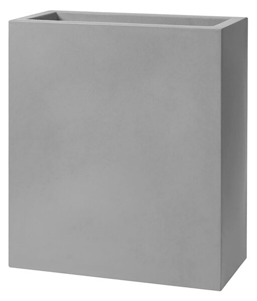 Vaso Rettangolare Indoor e Outdoor Tera Schio Tower Maxi Smoke 78,5x39 cm in Plastica Grigio