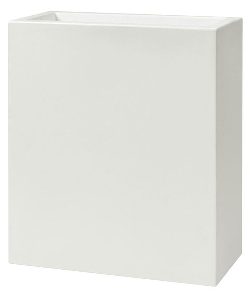 Vaso Rettangolare Indoor e Outdoor Tera Schio Tower Maxi Chalk 78,5x39 cm in Plastica Bianco Gesso