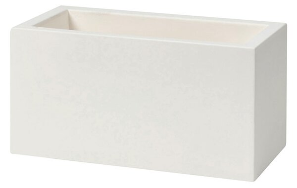Vaso Rettangolare Indoor e Outdoor Tera Schio Cassa Maxi Chalk 78,5x39 cm in Plastica Bianco Gesso