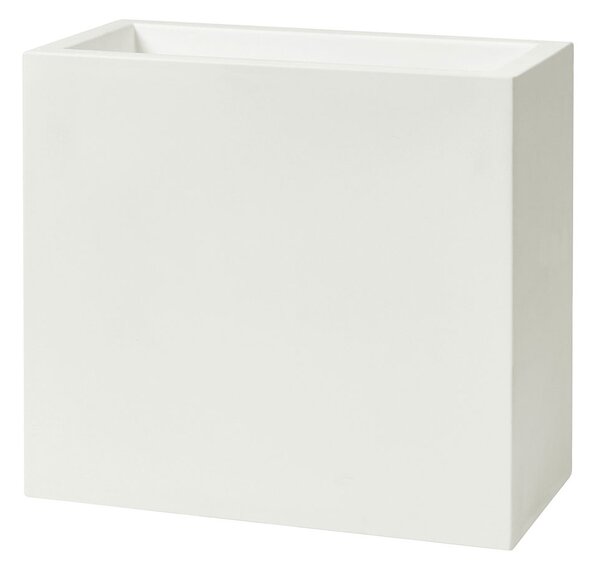 Vaso Rettangolare Indoor e Outdoor Tera Schio Tower Chalk 79x39 cm in Plastica Bianco Gesso
